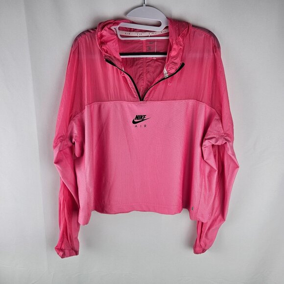 Nike Air Windbreaker Anorak Jacket & Joggers Set Sz Medium Pink FLAWS - Picture 3 of 14